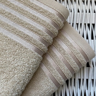 Полотенце махровое Гармония Он и Она 40*65 кремовый