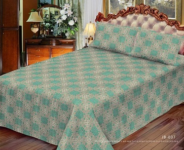 JB-037-2 green покрывало гобеленовое двухцветное Акварель 150х200